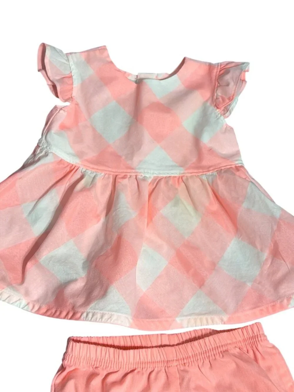 Carters Pink White Gingham Dress Bloomers 2 Piece Set Lightweight Size 12M